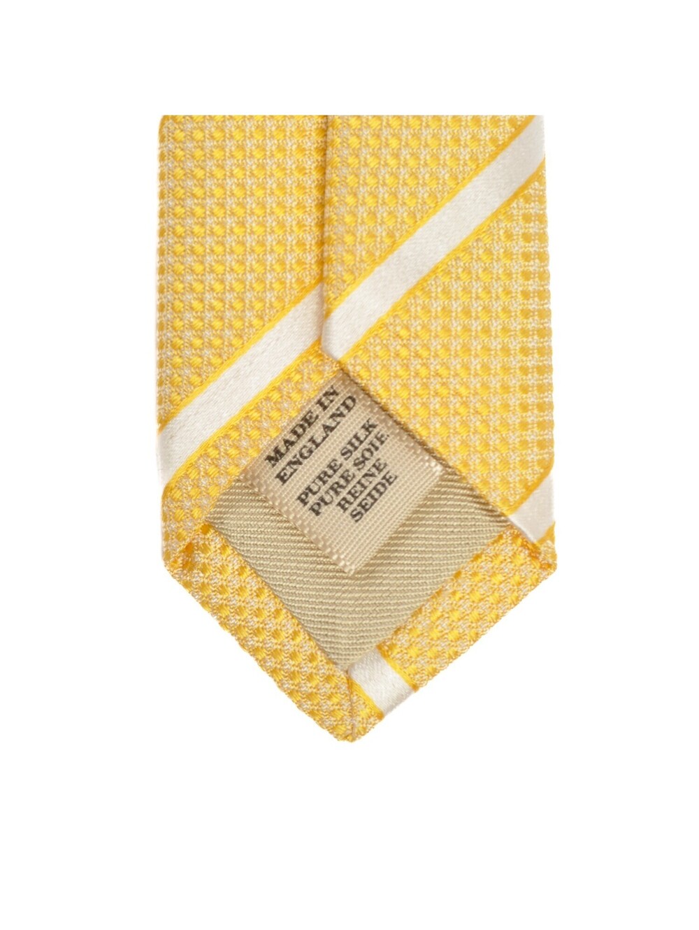 Burberry White on Yellow Striped Tie 33882 - Picture 4 of 5